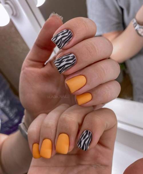 Imprimé zèbre sur les ongles : 100 photos, de belles nouveautés