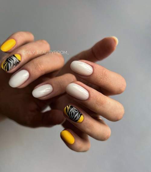 Imprimé zèbre sur les ongles : 100 photos, de belles nouveautés