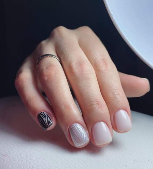 Imprimé zèbre sur les ongles : 100 photos, de belles nouveautés