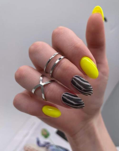 Imprimé zèbre sur les ongles : 100 photos, de belles nouveautés