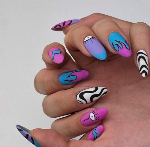 Imprimé zèbre sur les ongles : 100 photos, de belles nouveautés