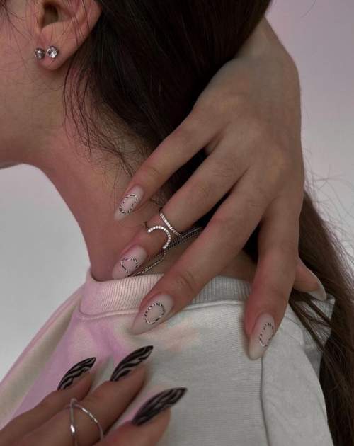 Imprimé zèbre sur les ongles : 100 photos, de belles nouveautés