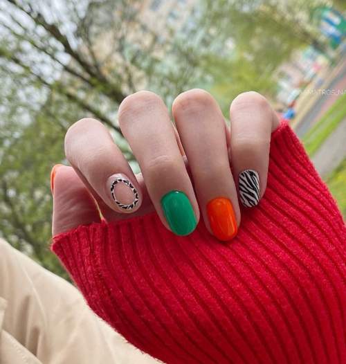 Imprimé zèbre sur les ongles : 100 photos, de belles nouveautés