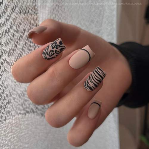 Imprimé zèbre sur les ongles : 100 photos, de belles nouveautés