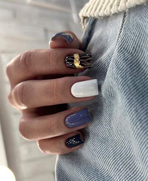 Imprimé zèbre sur les ongles : 100 photos, de belles nouveautés