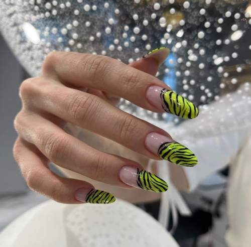 Imprimé zèbre sur les ongles : 100 photos, de belles nouveautés
