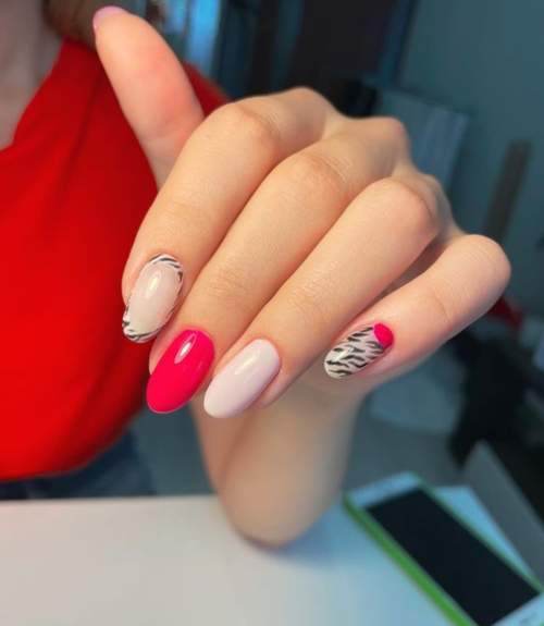 Imprimé zèbre sur les ongles : 100 photos, de belles nouveautés