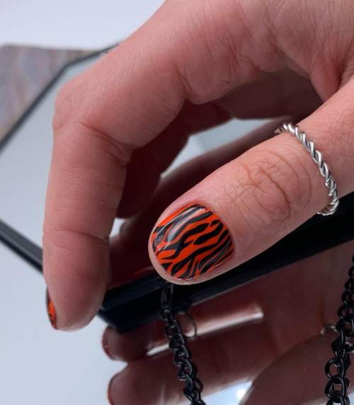 Imprimé zèbre sur les ongles : 100 photos, de belles nouveautés