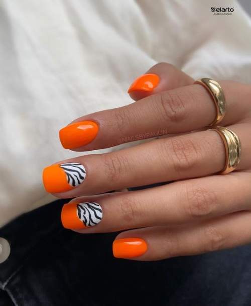 Imprimé zèbre sur les ongles : 100 photos, de belles nouveautés