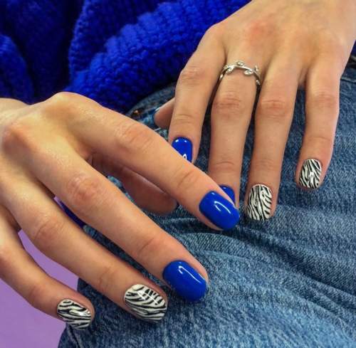 Imprimé zèbre sur les ongles : 100 photos, de belles nouveautés