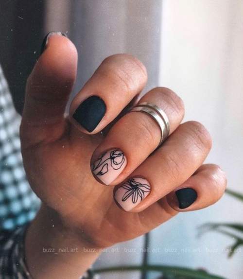 Manucure d'automne pour les ongles courts