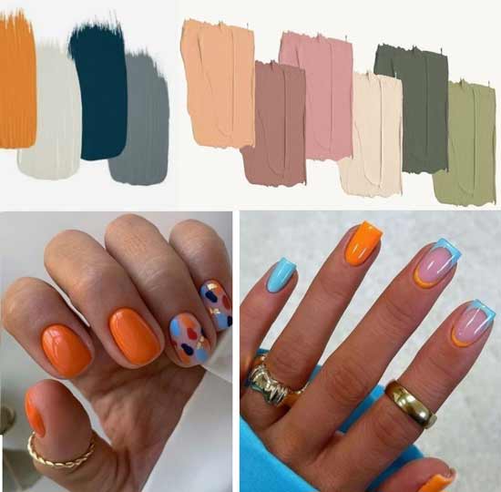 Palette de manucure d'automne pour les ongles courts