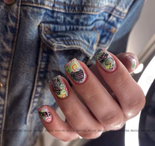 Graffiti manucure automne