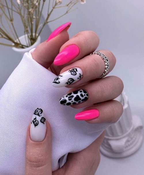 Manucure fuchsia automne