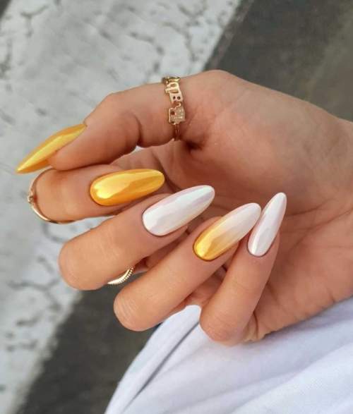 Amandes d'automne manucure dorées