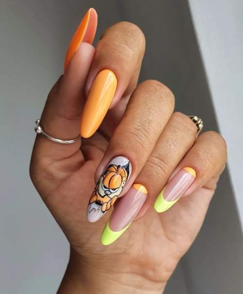 Veste d'automne pour les ongles en amande