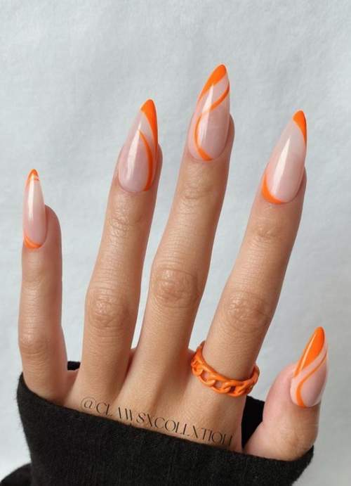 Ongles amande manucure automne