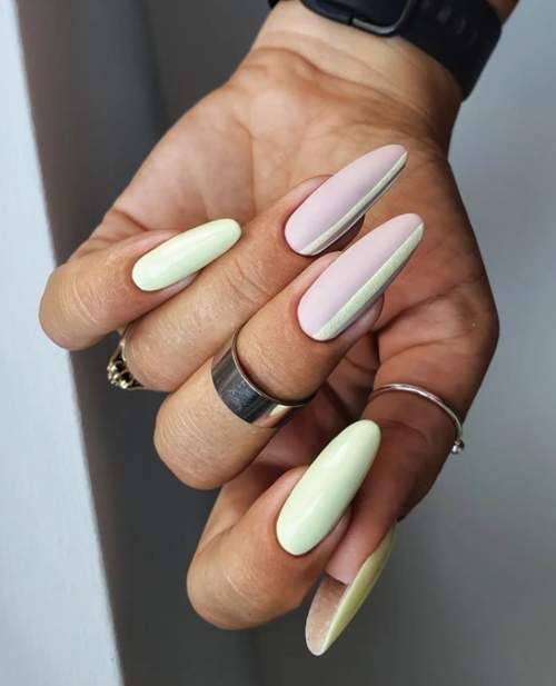 Manucure d'automne 2022 sur la forme en amande : nouvelles photos