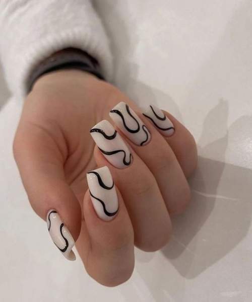 Beau carré de manucure d'automne