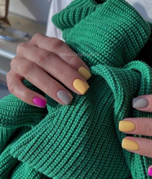 Conception d'ongles carrés d'automne