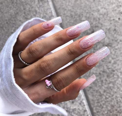 Conception d'automne de longs ongles carrés