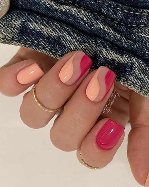 Manucure d'automne pour ongles carrés