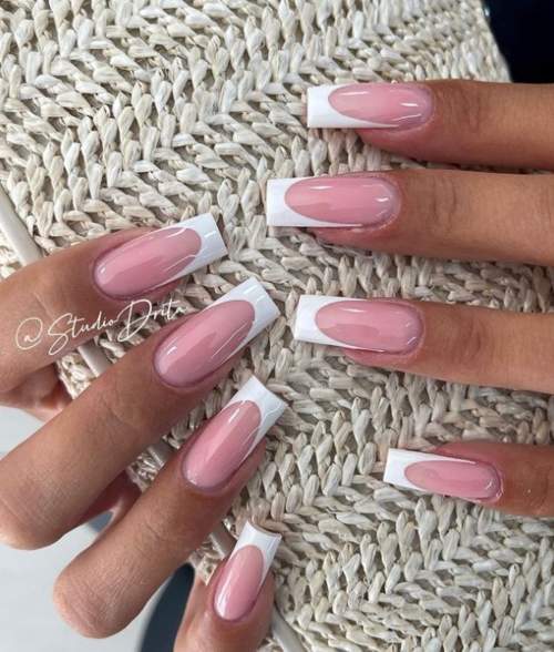 Ongles longs carrés français