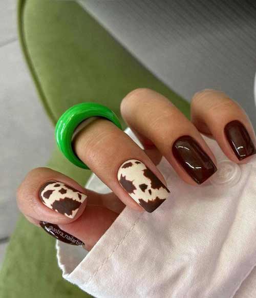 Manucure mate brillante automne