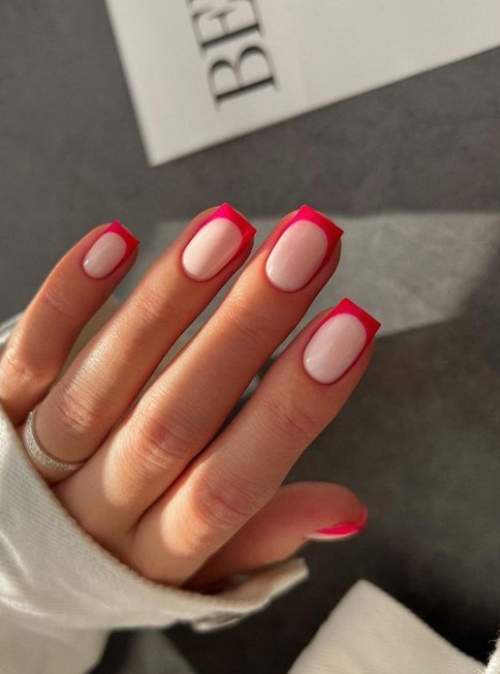 Veste rouge pour carré ongles courts