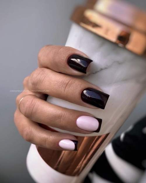 Français sur ongles carrés