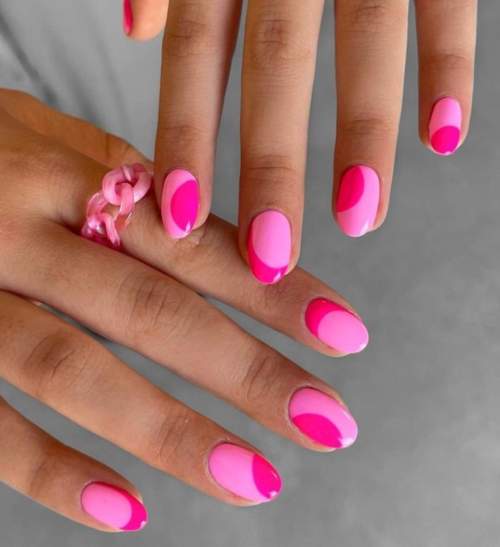 Veste rouge-rose pour ongles courts