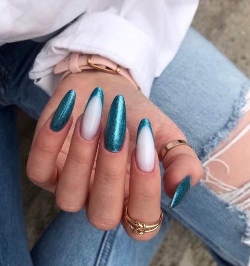 French manucure verte du Nouvel An