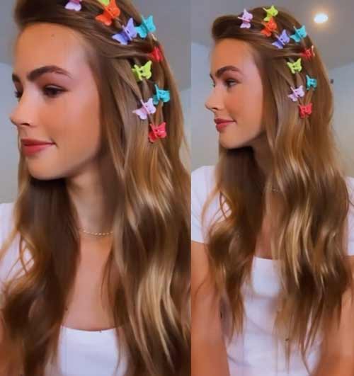 Coiffure avec des épingles à cheveux