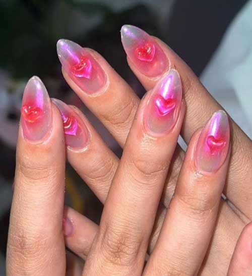 Manucure effet blush