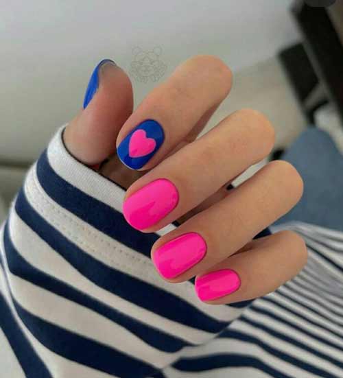 Coeurs sur les ongles