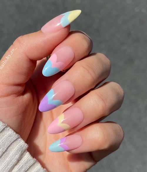 Manucure arc-en-ciel