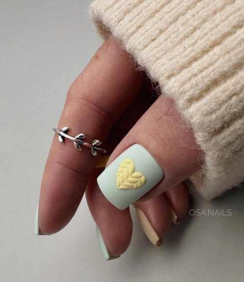 Coeur volumétrique sur les ongles