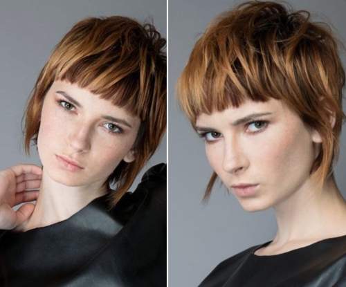 Cascade courte avec frange