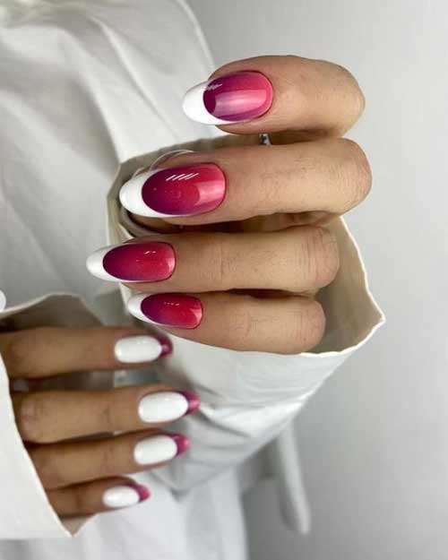 Vernis gel français blanc-rouge