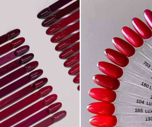 Nuances à la mode de vernis gel rouge