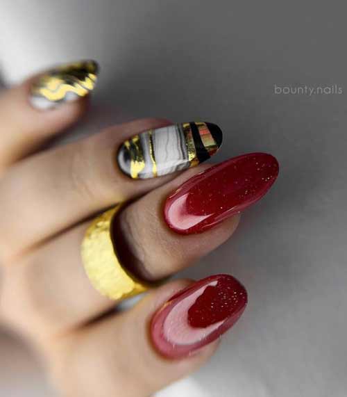 Vernis gel rouge foncé