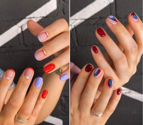 Manucure ovale avec vernis gel rouge