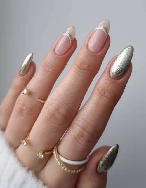 French manucure scintillante