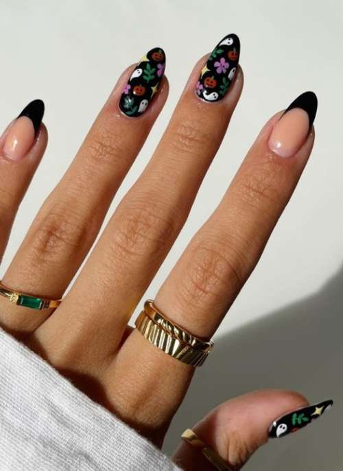 Veste noire avec dessins