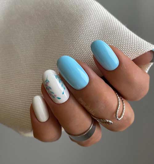 Manucure douce avec une brindille