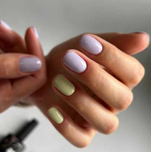 Manucure violet + menthe