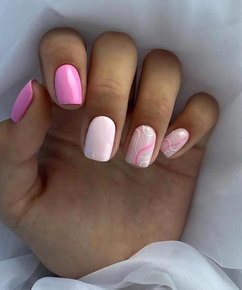 Manucure printanière rose pâle