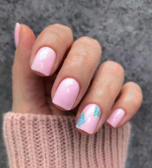 ongles roses printemps