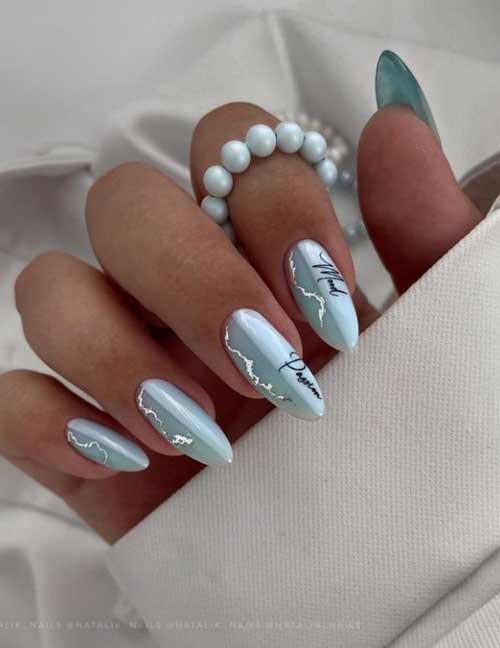 Manucure printanière longue aux amandes