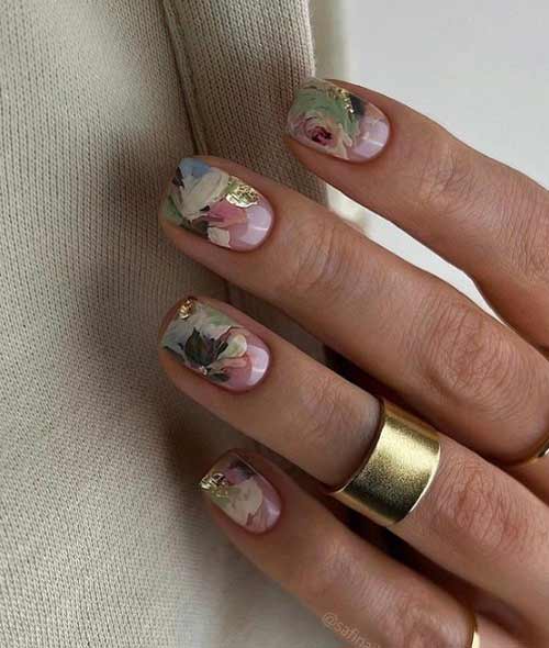 manucure carré printemps